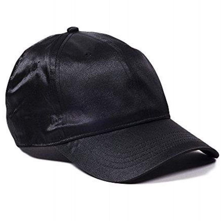 Polyester Classic Adjustable 6-Panel Curved Bill Baseball Style Satin Cap