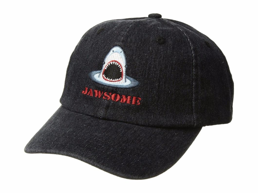 Curved Brim Black Embroidered Baseball Dad Hat Custom with Interior Sweatband