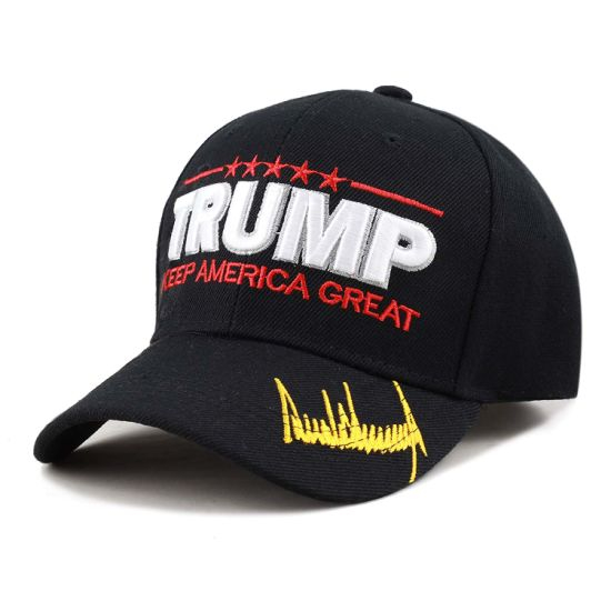 Wholesale Embroidered Adjustable Velcro Strap New Fashion Trump Ear Hat