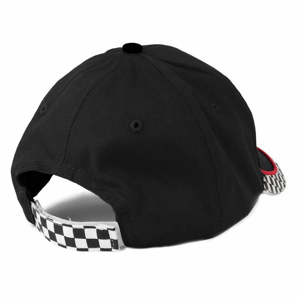 Adjustable Racing Flag Print 6 Panels Cotton Twill Baseball Cap Racing Hat