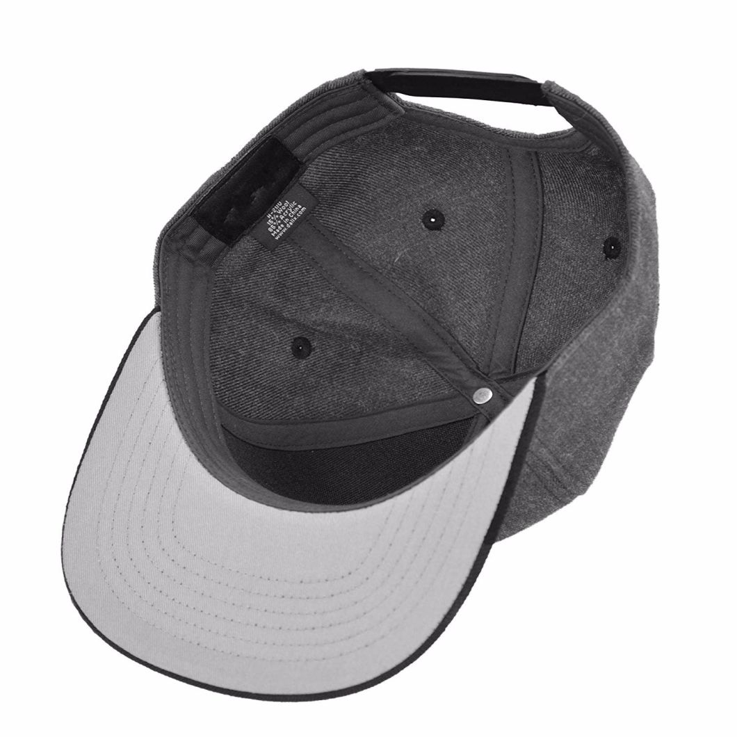 Adjustable 5-Panel Snapback Cap in China Factory with Wool Acrylic