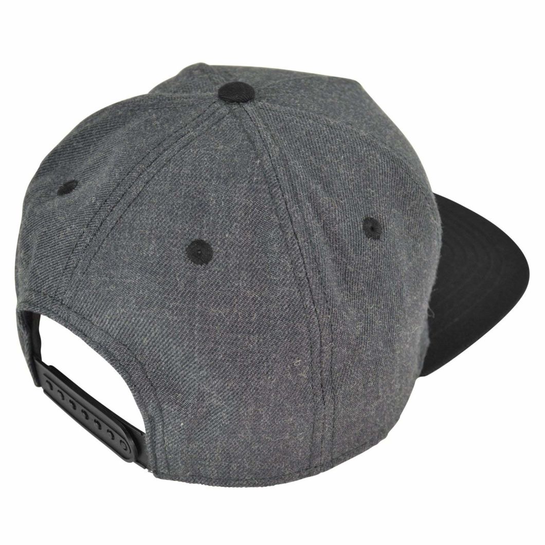 Adjustable 5-Panel Snapback Cap in China Factory with Wool Acrylic
