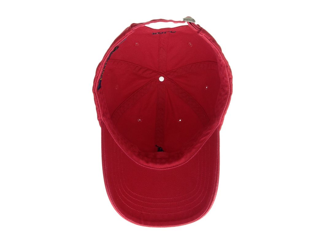 Sedex Audit Adjustable 6 Panel Curved Bill Red Cap with Your Embroidered Logo at Front Back