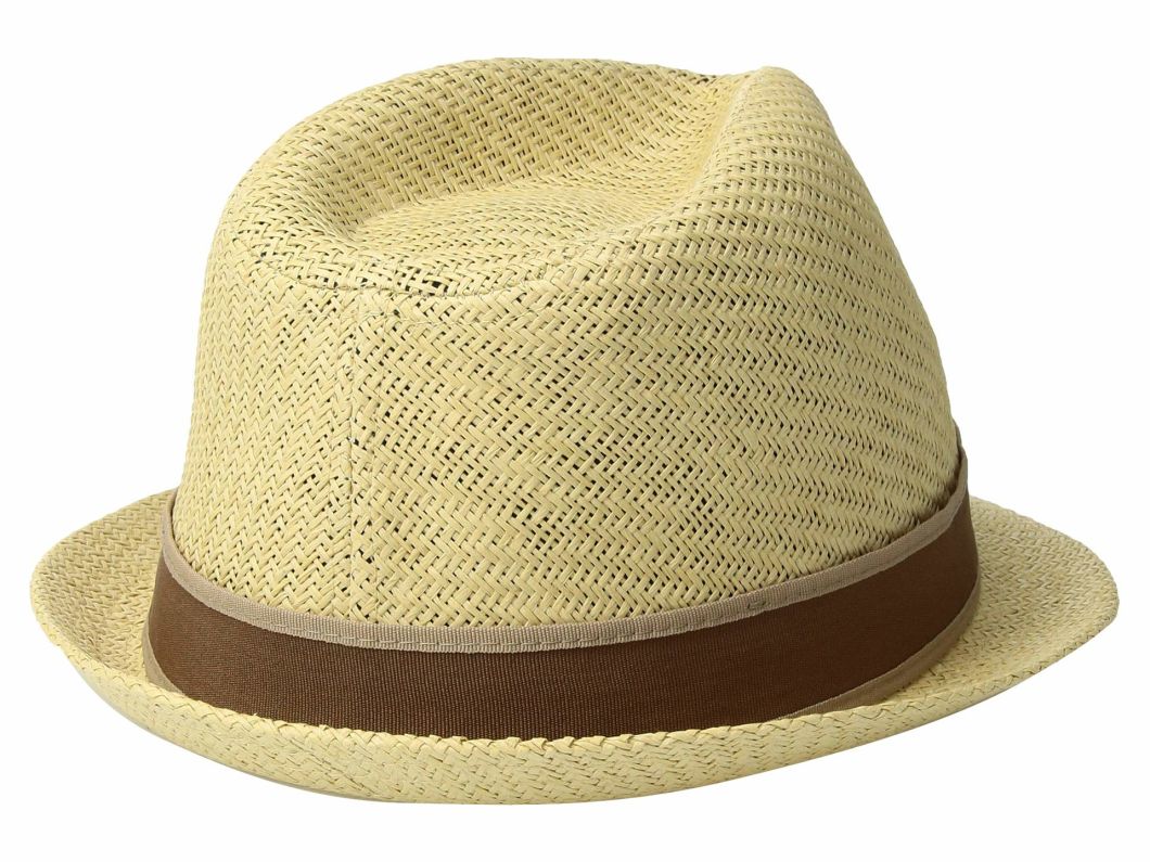 Straw Fedora Contrast Hatband Trim Straw Hat Made in China