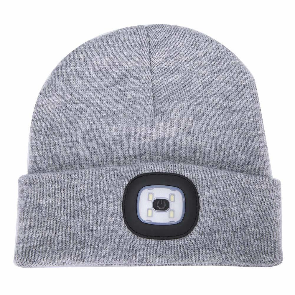 USB Rechargeable Unisex Winter Lighted Beanie Knitted Hat LED