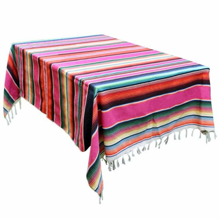 Wholesale Custom Large Square Cotton Mexican Blanket for Party Decorations Tablecloth
