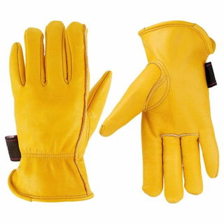 BSCI Audit 100% Leather Gloves Working with Elastic Wrist Cotton Lining