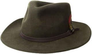Wholesale Wool Felt Classic Men′s Crushable Felt Outback Cowboy Hat Feather