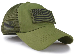 Cotton Camouflage Mesh Trucker Removable USA Flag Patch Cap Military