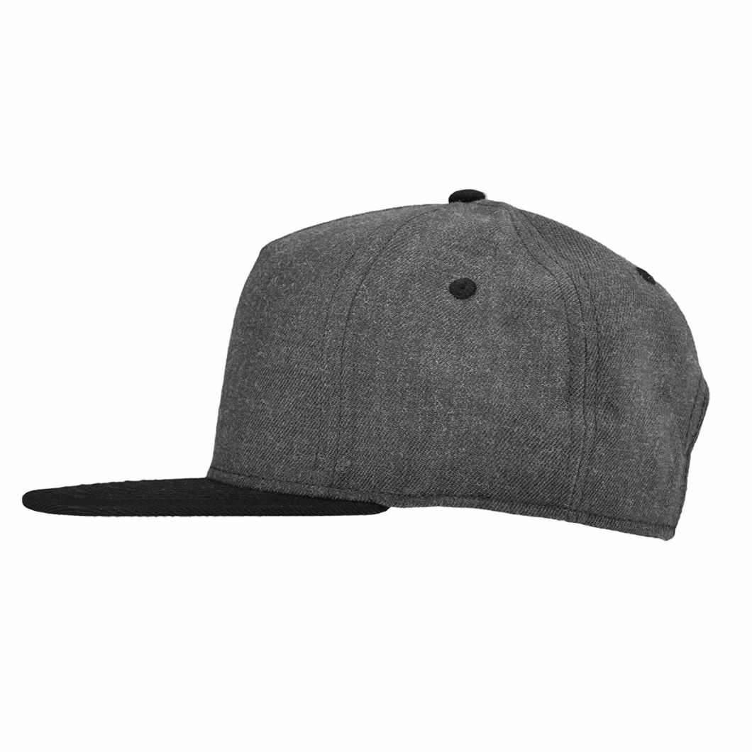 Adjustable 5-Panel Snapback Cap in China Factory with Wool Acrylic