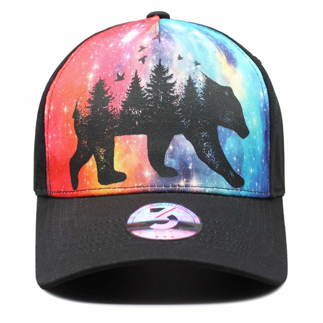 100% Polyester Printed Adjustable Breathable Baseball Cap Hats