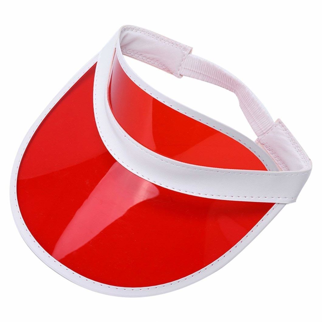 Wholesale Polyester Unisex Transparent Empty Top Sun Visor Cap PVC