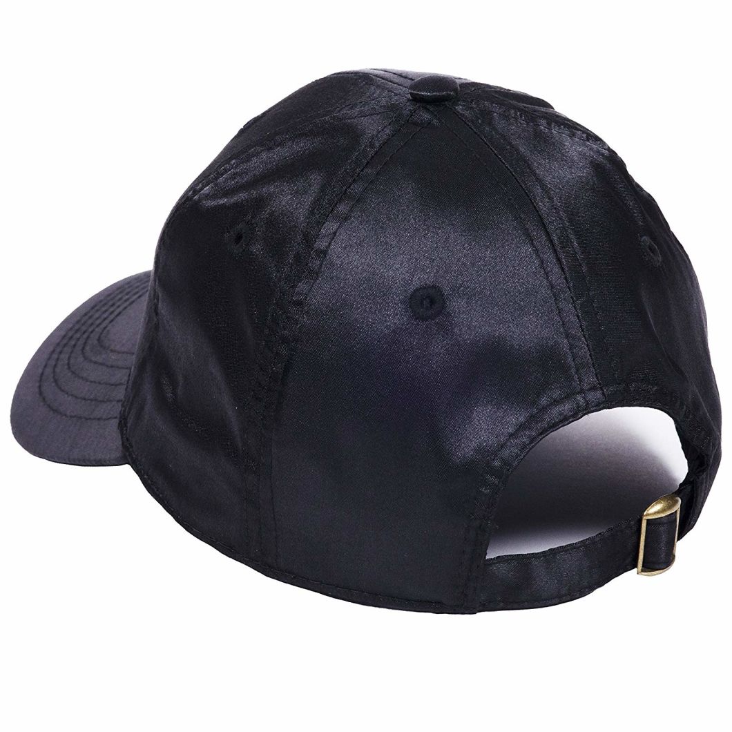 Polyester Classic Adjustable 6-Panel Curved Bill Baseball Style Satin Cap