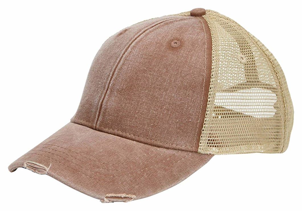 Sedex Audit Custom Cotton 6-Panel Trucker Pigment-Dyed Distressed Baseball Cap