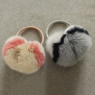 Winter Women Warm Fur Multicolor Earmuffs Rabbit Fur Earflap Ladies Cute Plush Earmuff