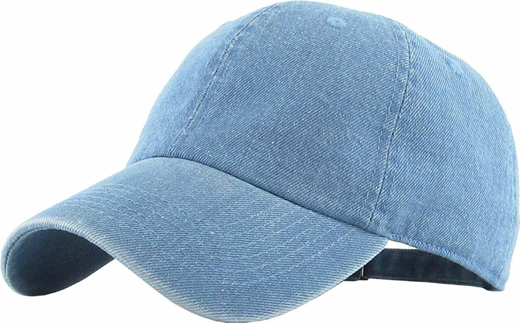 Custom Classic Polo Style Adjustable Cotton Baseball Plain Denim Cap