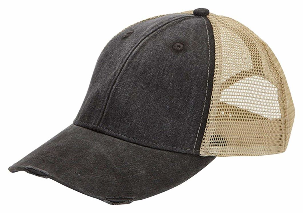 Sedex Audit Custom Cotton 6-Panel Trucker Pigment-Dyed Distressed Baseball Cap