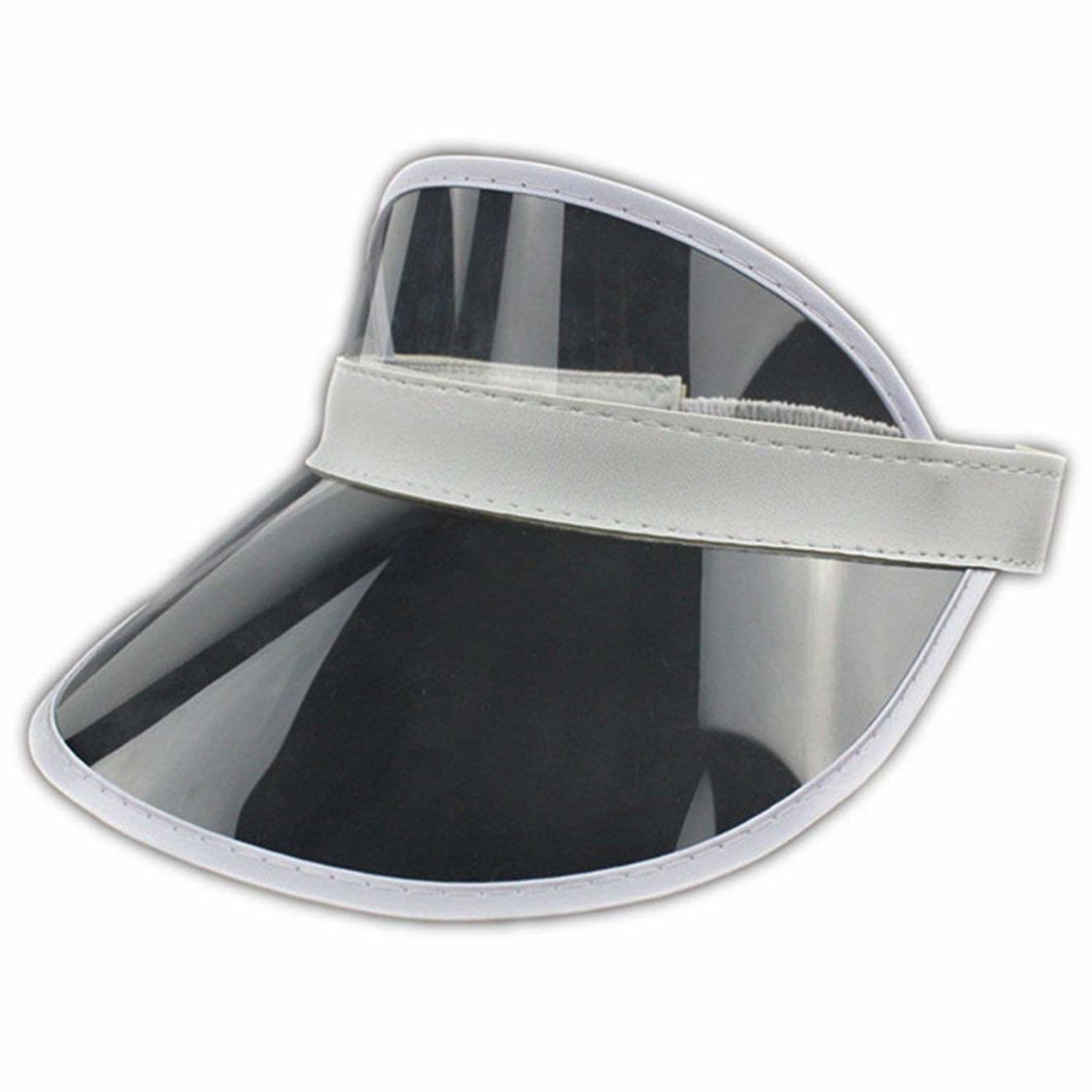 Wholesale Polyester Unisex Transparent Empty Top Sun Visor Cap PVC