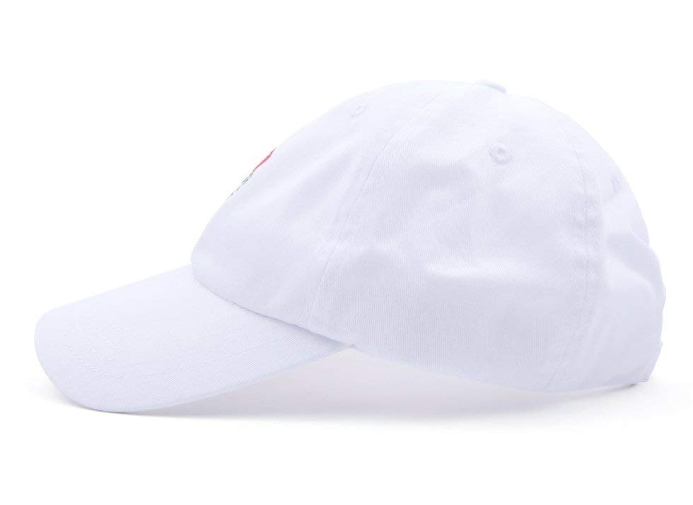 Adjustable Cotton Pattern Rose Embroidered Floral Baseball White Cap