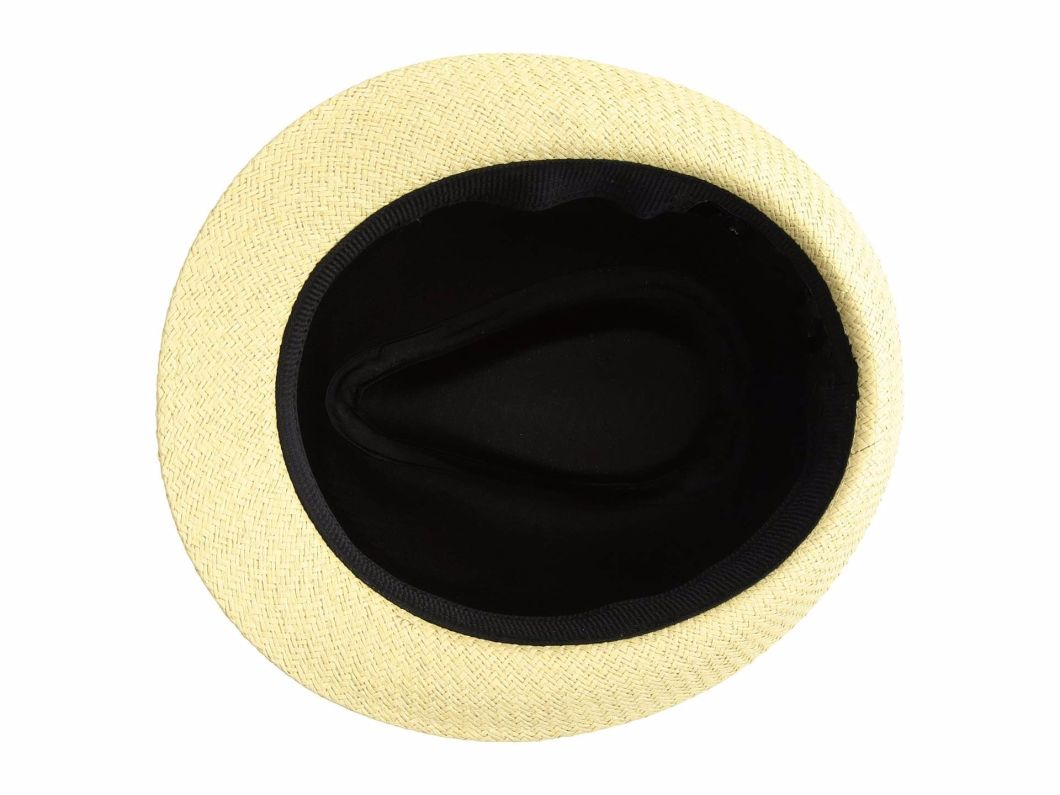 Straw Fedora Contrast Hatband Trim Straw Hat Made in China
