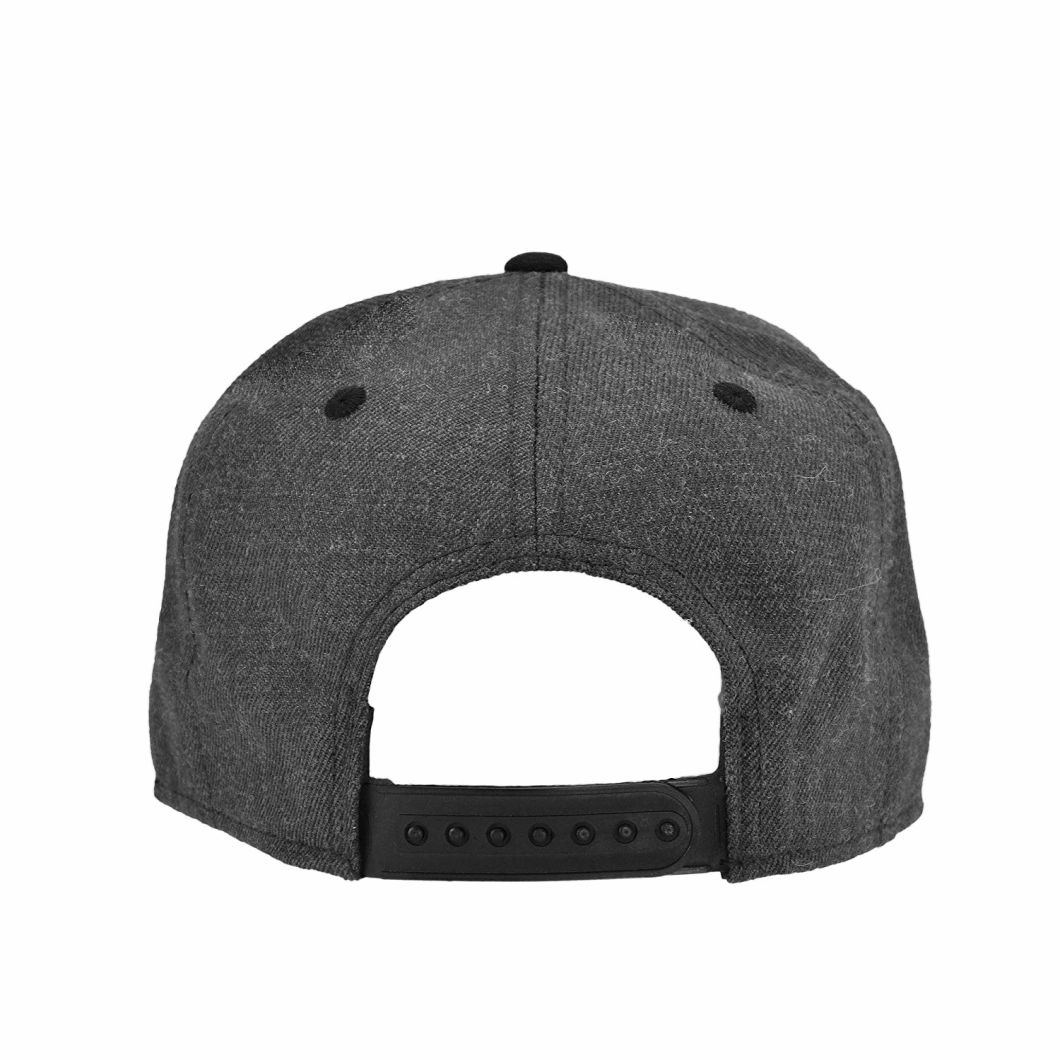 Adjustable 5-Panel Snapback Cap in China Factory with Wool Acrylic