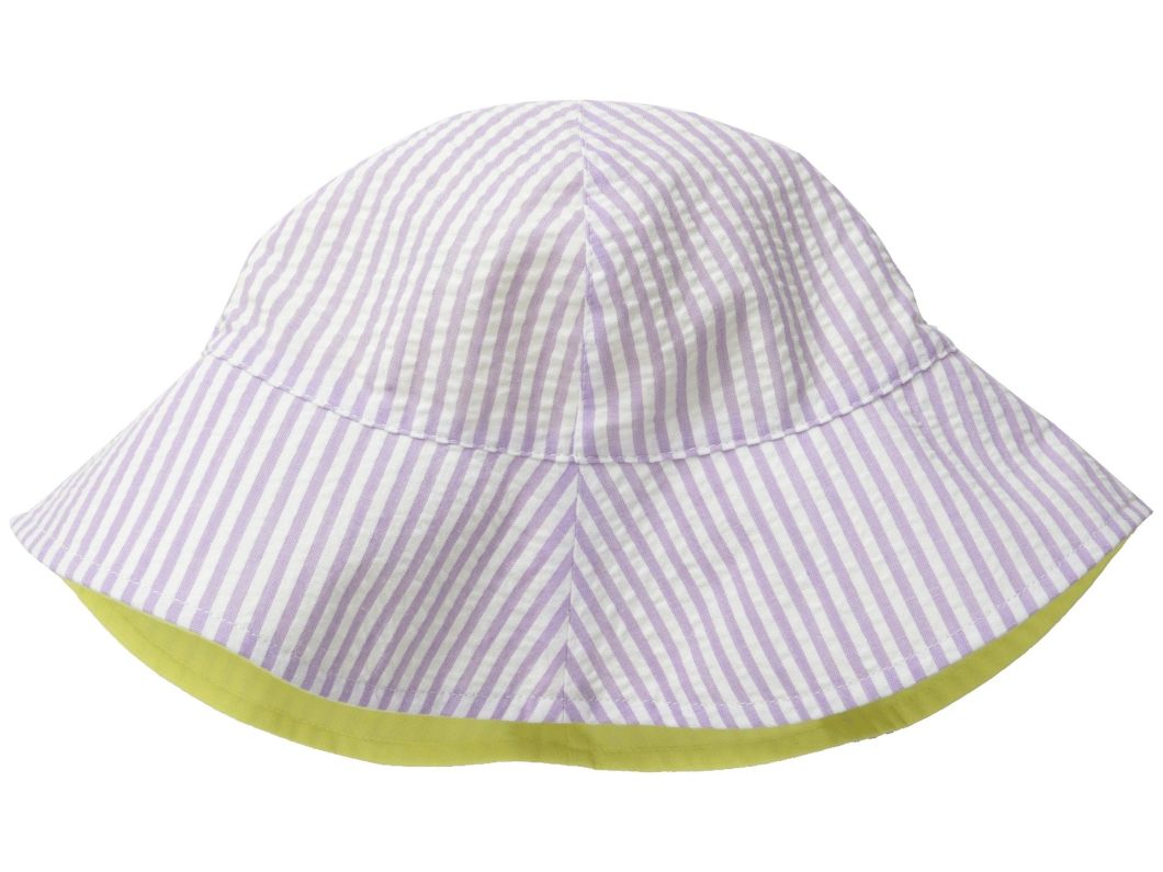 Kid Reversible Seersucker Bucket Baby Sun Hat with Chin Strap