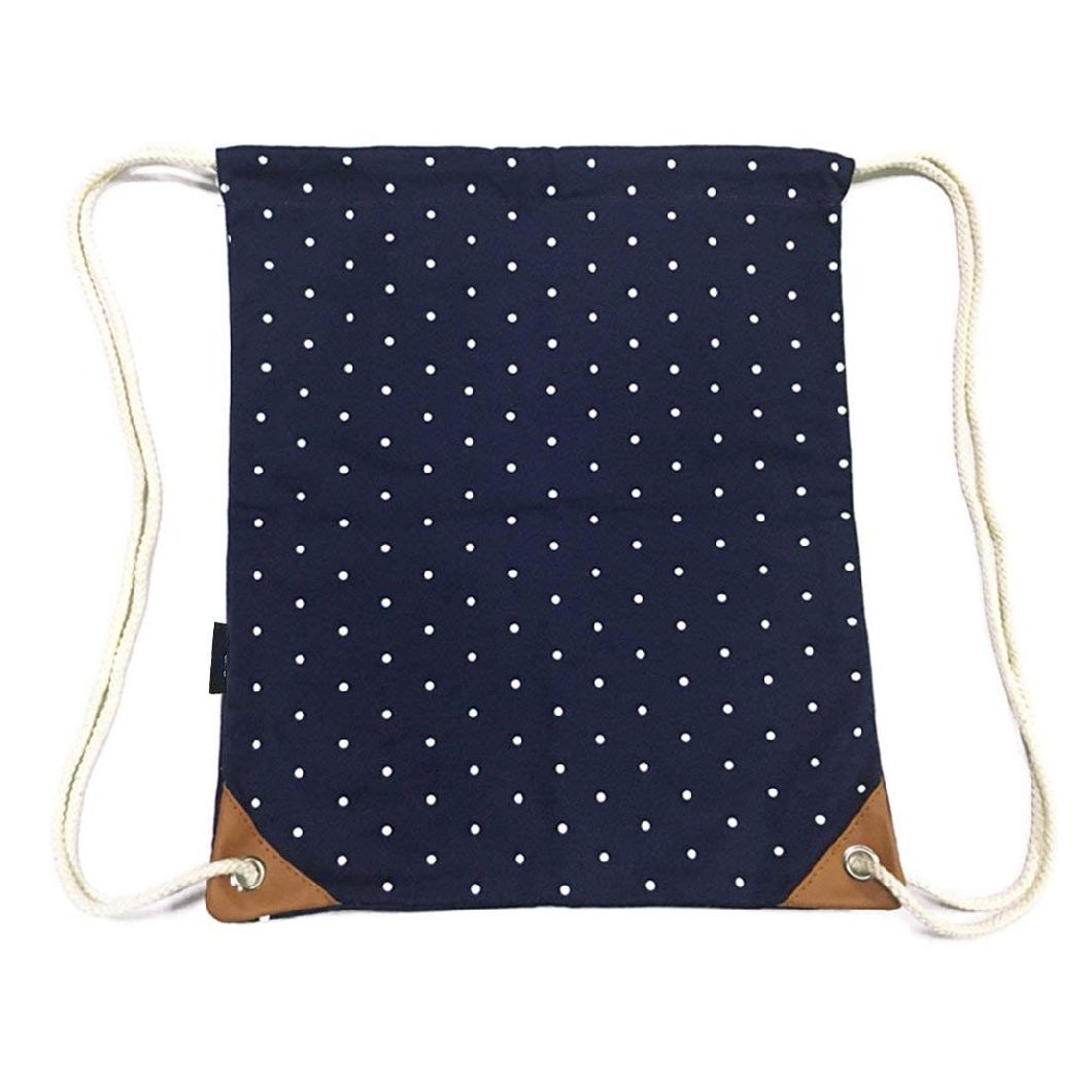 Custom Harajuku Style Man Women Printing Canvas Drawstring Bag with String Closure for School Sport Gym Streetball and Beach