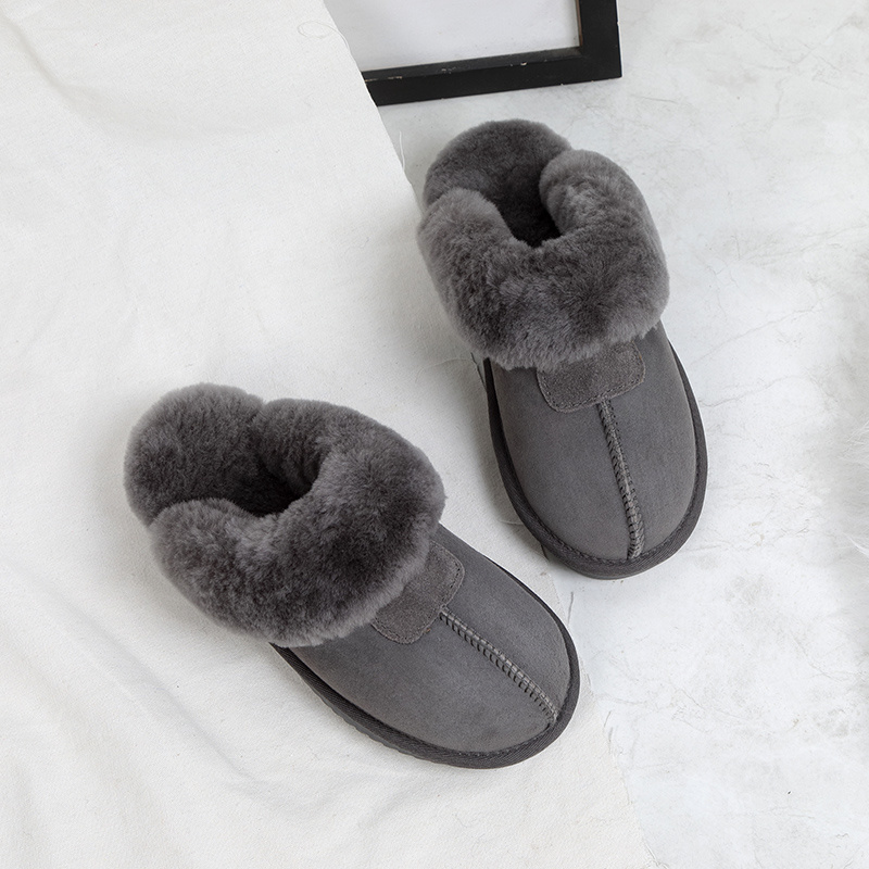 Sedex Audit Women Real Fur Comfortable Indoor Sheepskin Slippers