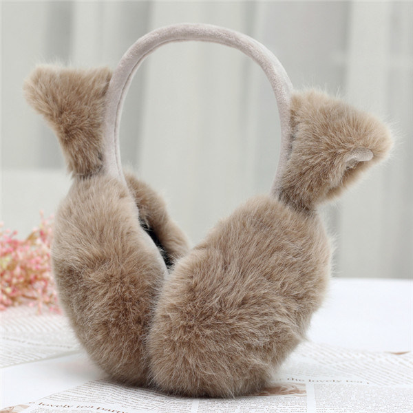 Cute Small Ears Warm Winter Earmuffs, Cartoon Plush Ear Muffs