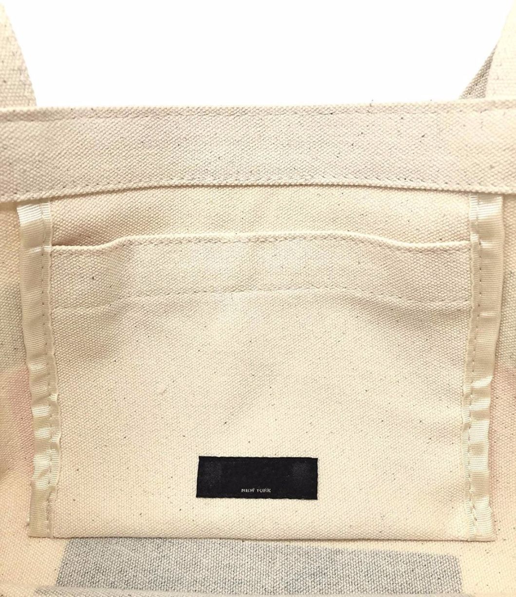 100% Cotton Simple New York Canvas Book Tote Bag Printed with Multicolored Stack of Books