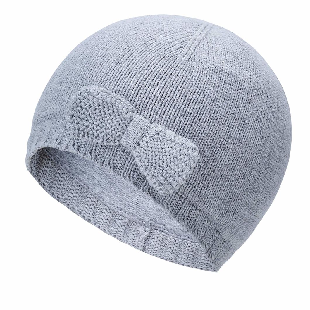 100% Cotton Toddler Soft Warm Beanie Bowknot Baby Knit Hat