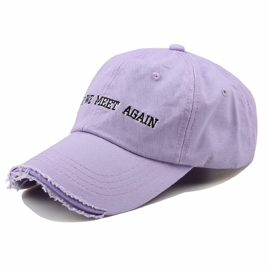 BSCI Audit Unisex Adjustable Embroidered Letter Washed Cotton Baseball Cap