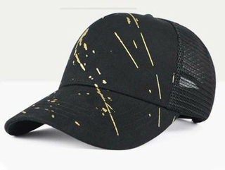 Printed Cotton Dome Black Custom Sport Running Baseball Mesh Cap