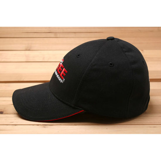 Promotional Embroidered Cotton 6-Panel Sports Denim Black Baseball Cap