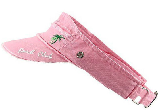 BSCI Audit Adjustable Strap Custom Running Embroidery Logo Pink Sun Visor Hat