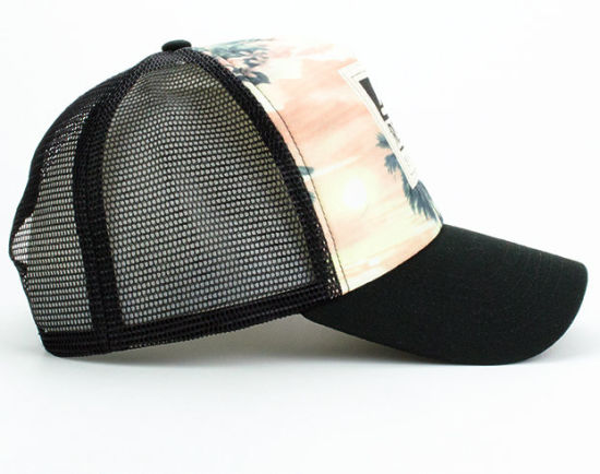 Sedex Audit 100% Polyester 5-Panel Promotional Sublimation Trucker Cap Custom