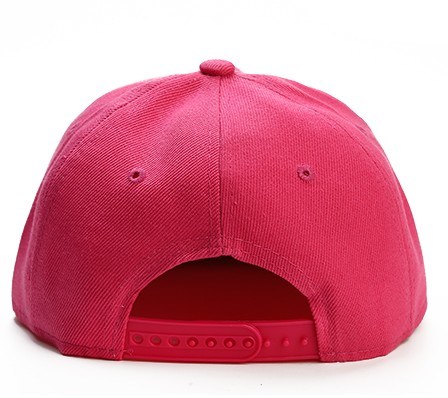 Cotton Red 6-Panel Adjustable Flat Bill Blank Snap Back Cap