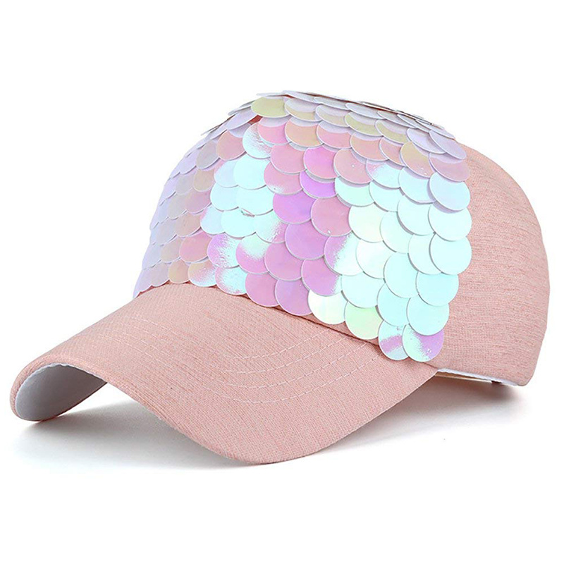 Sedex Audit 100% Cotton Bling Mermaid Adjustable Mesh Party Trucker Sequin Caps