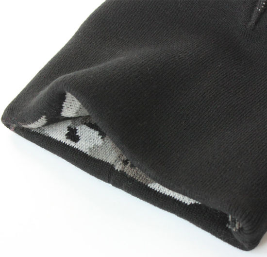 BSCI Audit 100% Acrylic Knitted Hat Thickened Fleece Lining Army Camouflage