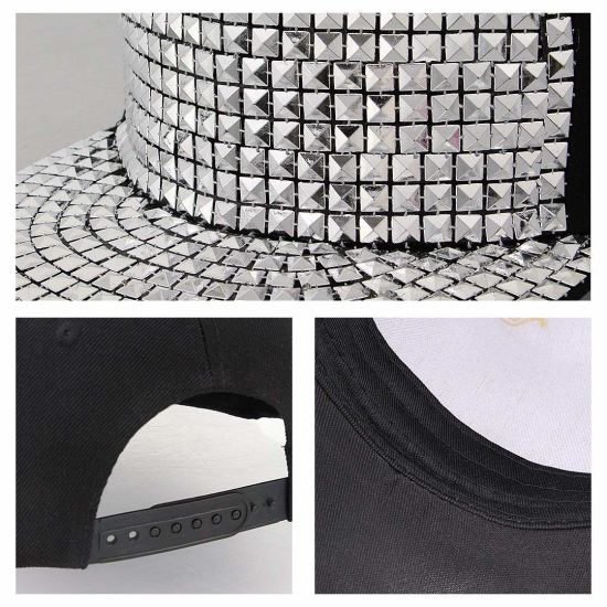BSCI Audit Kid Polyester Shiny Reflective Cap Hip-Hop Sequins Snapback