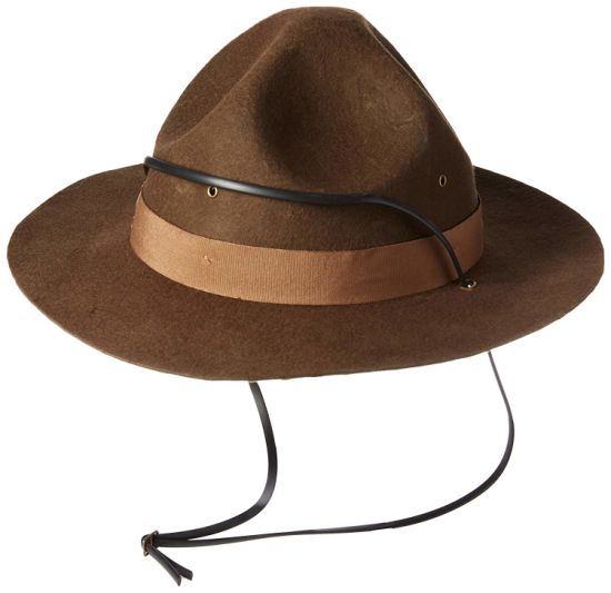Wholesale Wool Felt Wide Brim Campaign Scout Hat with String for Costume