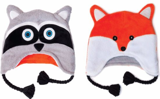 Soft Velvet Fleece Animal Raccoon Fox Beanie Baby Hat Winter