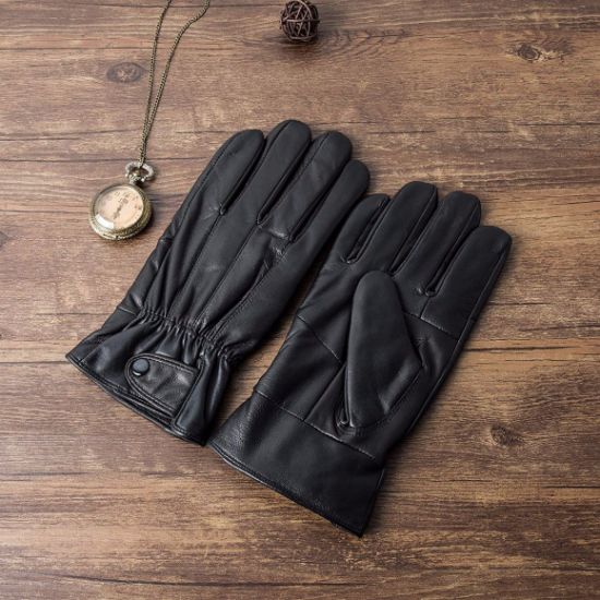 Winter Men′s Genuine Leather Warm Driving Motorcycle Gloves Leather