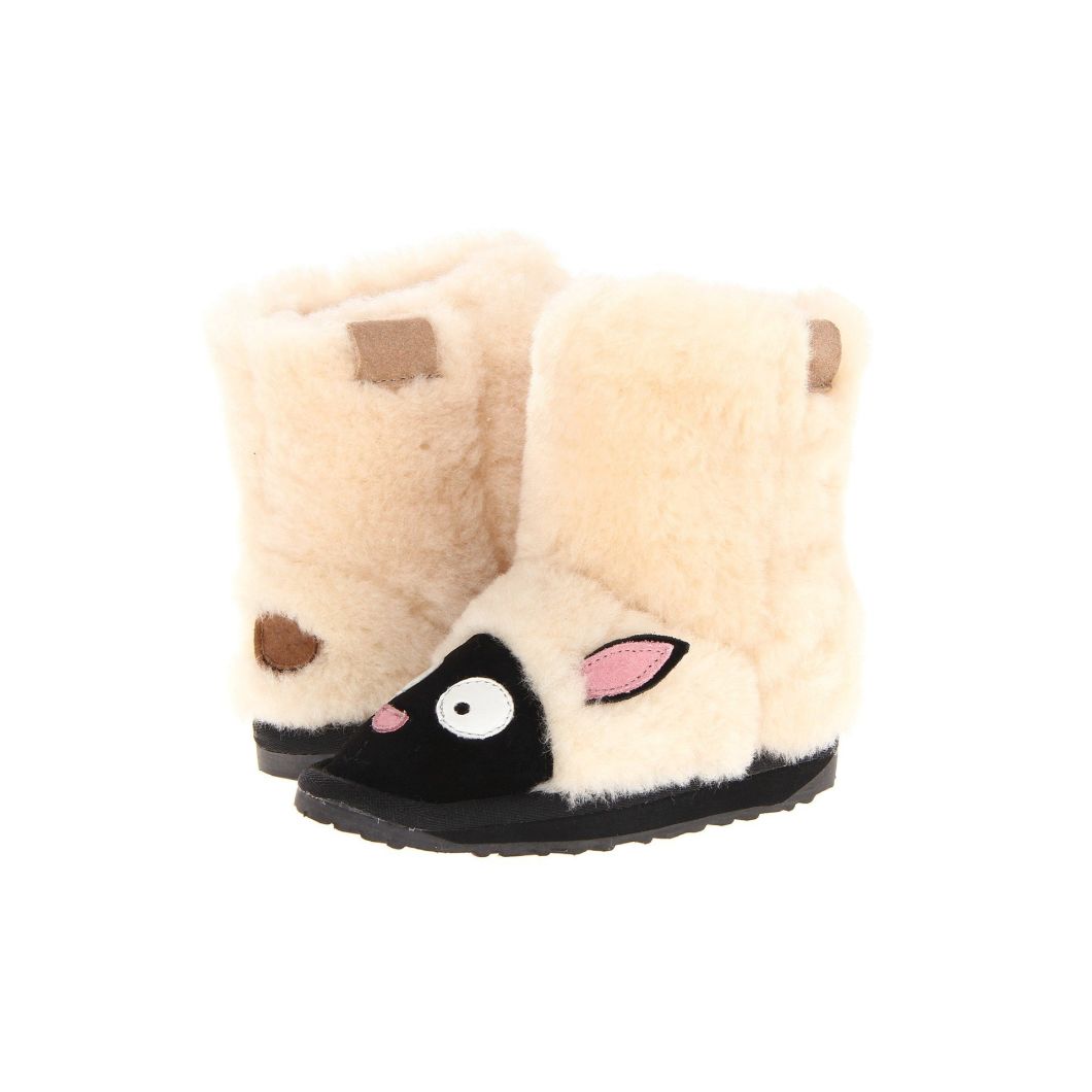 Sedex Audit Carton Animal Sheep Skin Soft Wool 100% Pure Sheep Wool Slippers Kids House Fur Shoes Boots