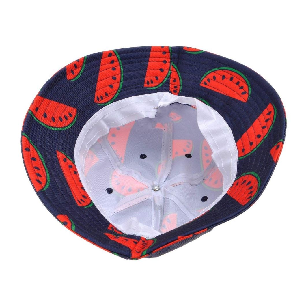 Summer Cute Print Bucket Hat with Short Brim Flat-Top Crown