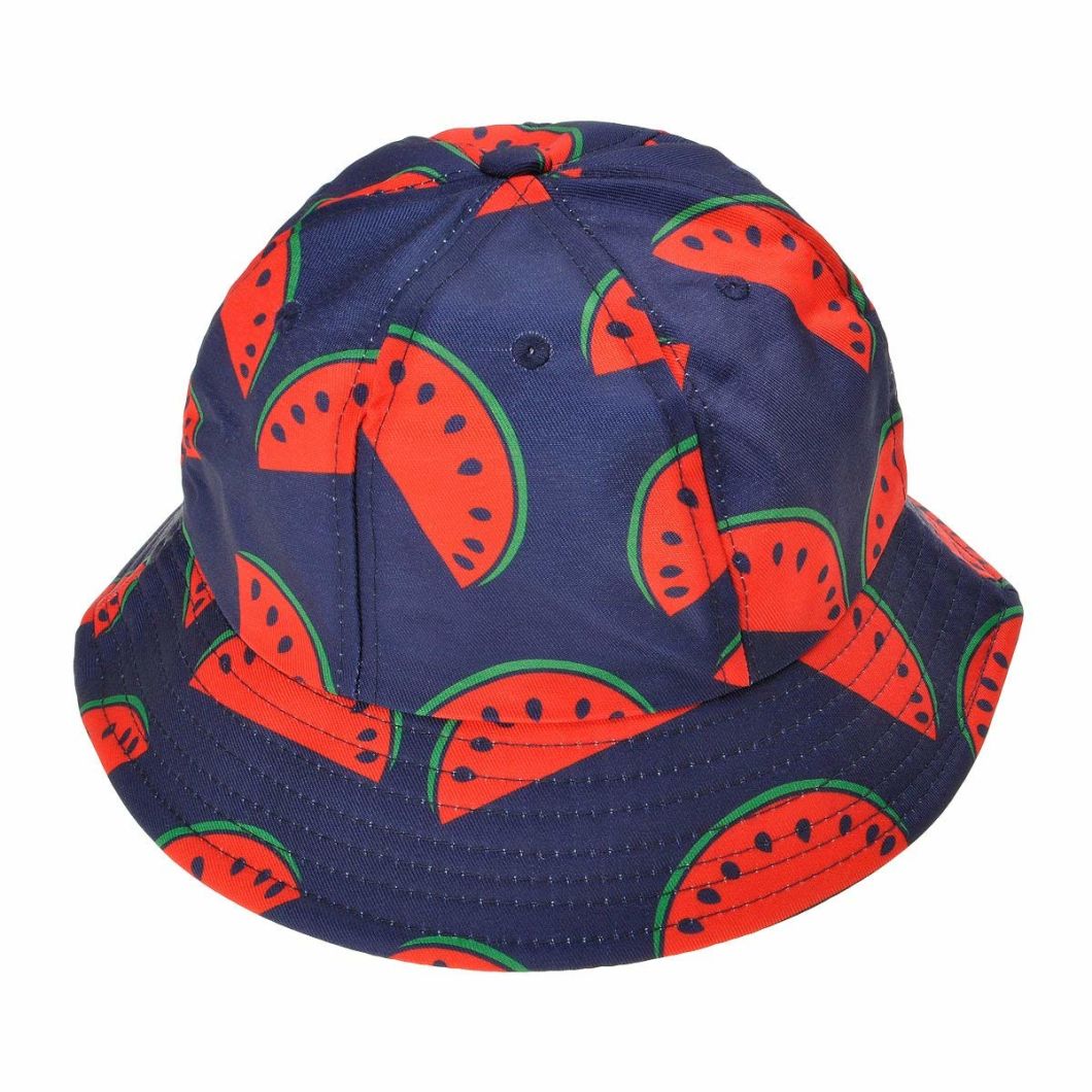 Summer Cute Print Bucket Hat with Short Brim Flat-Top Crown