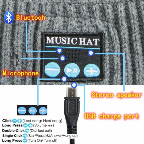 Winter Beanie Soft Music Headphone Hat Wireless Bluetooth Smart Cap