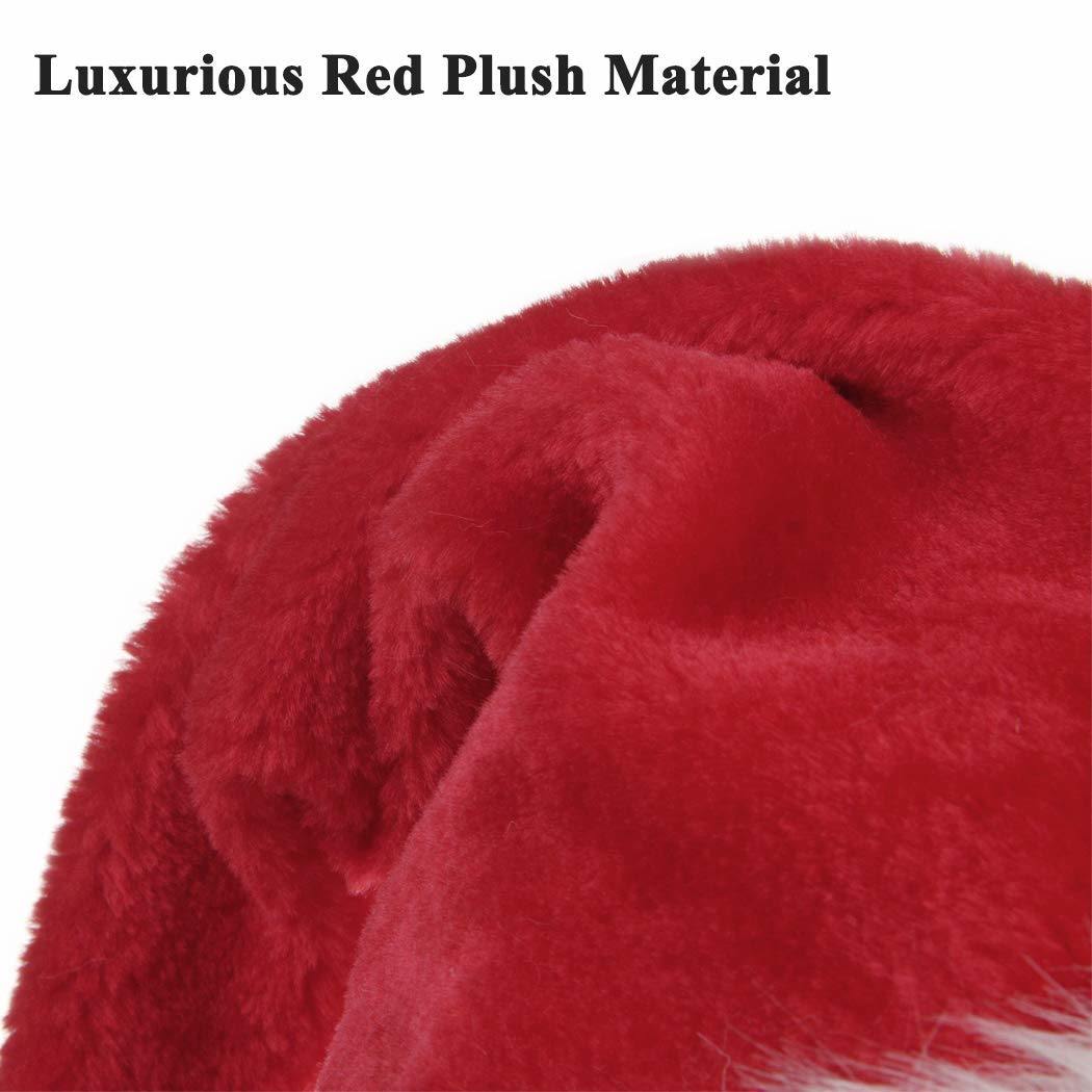 Christmas Comfort Double Liner Plush Red Velvet Santa Claus Hat