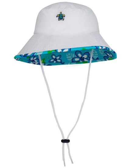 Custom Nylon Lightweight Wide Brim Sun Protection UV Reversible Kids Bucket Hat