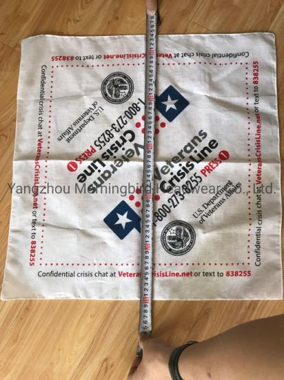 OEM Wholesale USA Square 100% Organic Cotton America Army White Color Bandana